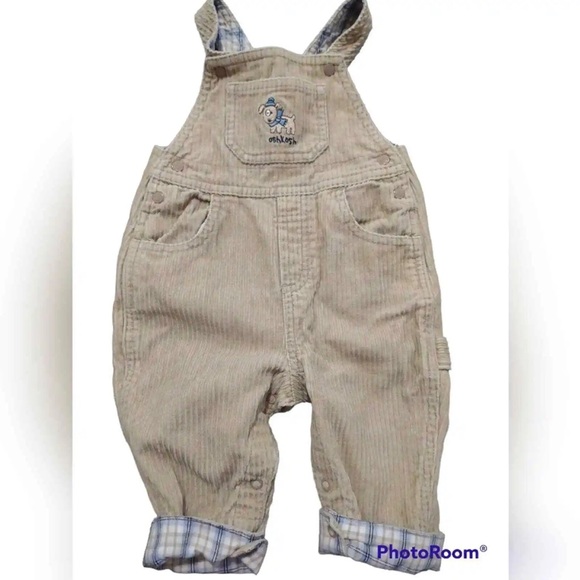 Oshkosh baby corduroy overalls Size 0-3Months With Embroidered Puppy Dog - Picture 4 of 12
